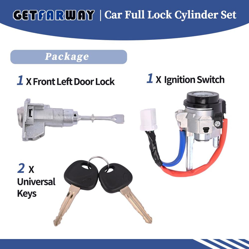 Car Full Lock Cylinder Set 81970-3XA00 81910-3XA00 Compatible with Hyundai Elantra 2011 2012 2013 2014 2015 1.8L 2.0L 1 x Ignition Switch /1 x Front Left Door Lock /2 x Universal Keys For Hyundai Elantra 11-15