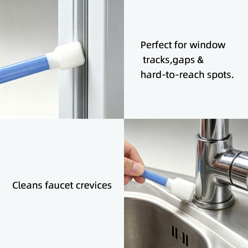 Soft Sponge Cleaning Sticks, Multi-Purpose Household Crevice Cleaner for Camera Lens, Electronic Components, Musical Instruments, Keyboard, Car Vents & Window Track Dust Removal