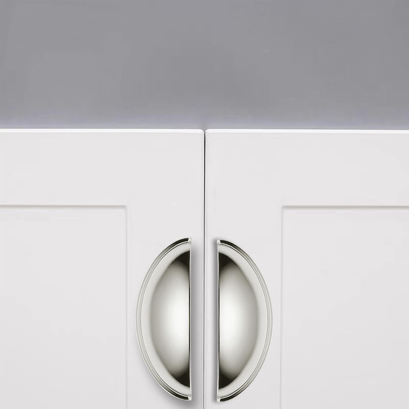10 Pack 5" Drawer Pulls Polished Nickel Cabinet Cup Pulls Kitchen Hardware Cabinet Handles Drawer Handles Knobs 5 inch Hole Center 5"(128mm) Hole Center 10