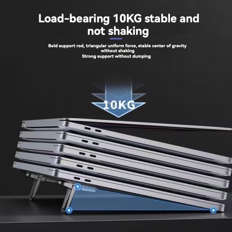 2-Pack Invisible Laptop Stand Adjustable Multi Angle Mini Keyboard Riser Foldable Cooling Feet for Tablet Notebook