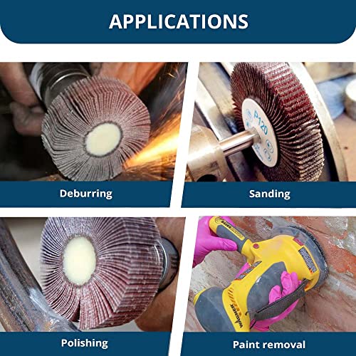 Benchmark Abrasives 1" X 1" (1/4" Shaft) Aluminum Oxide Flap Wheel - (10 Pack) (80 Grit) 80 Grit