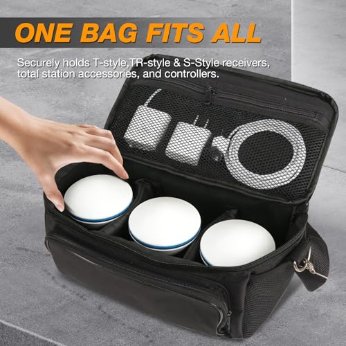 MOETER Tr-Style Survey Bag - Universal GPS/GNSS Host Bag, Water-Resistant Soft Carrying Case with Shoulder Strap for Total Station, Survey Equipment & Accessories (Fits T/TR/S-Style Receivers)