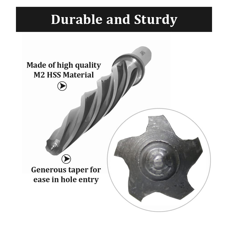 YUEWO 13/16" Bridge Construction Reamer Drill Tool Set for Metal, M2 HSS Car Tapered Alignment Bit, Chucking Steel Spiral Flute With Shank Chuck 13/16"