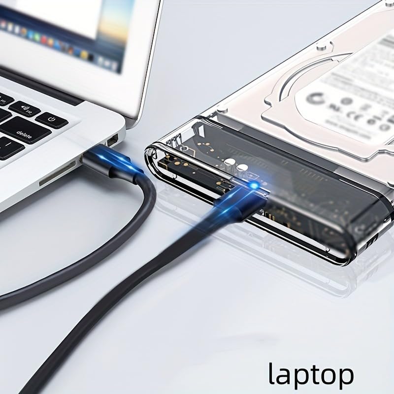 Transparent 2.5-inch Hard Drive Enclosure, USB 3.0/USB 3.1 to SATA III External Hard Drive case Adapter, SSD and HDD 9.5mm/7mm, Compatible with PS4, Xbox, PC, TV, and Laptop, Tool-Free Installation USB 3.1 Silver Adapter