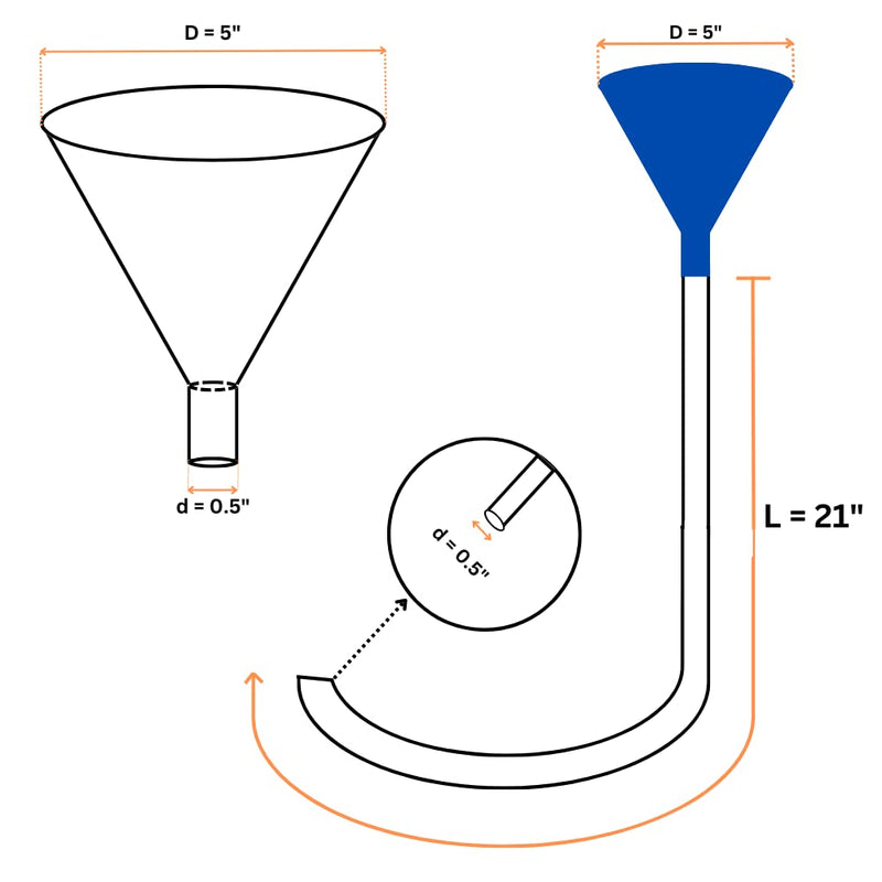Wirthco 32832 Funnel King 1 Pint Funnel with 21" Flexible Spout Pack of 1