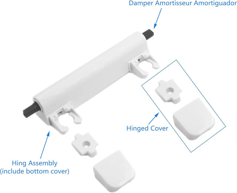 Toilet Seat Parts, Toilet Cover Repair Kit 1150464-0/1109093-0 Hinge Kit Hinges Assembly for Elongated Toilet Seat Compatible with Kohler