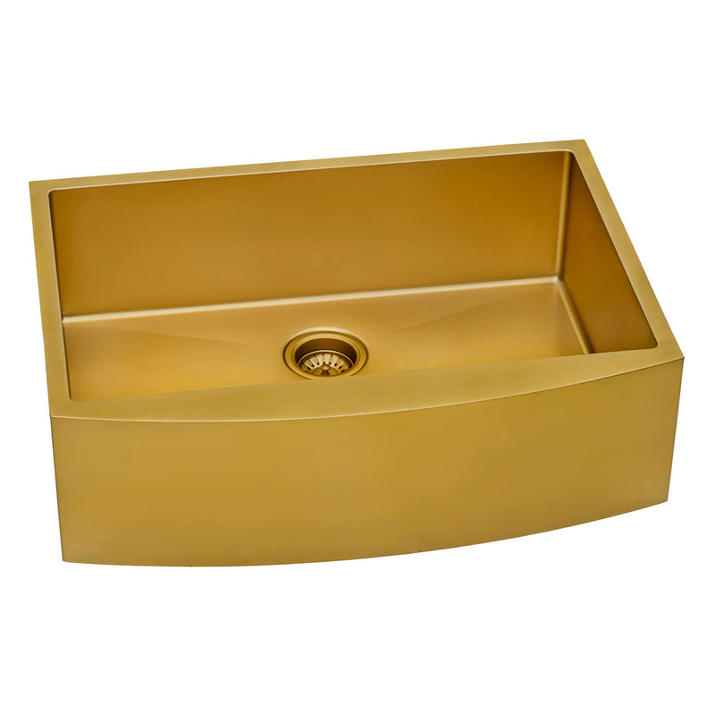 Ruvati Kitchen Sink Strainer Drain Assembly - Satin Matte Gold Stainless Steel - RVA1022GG