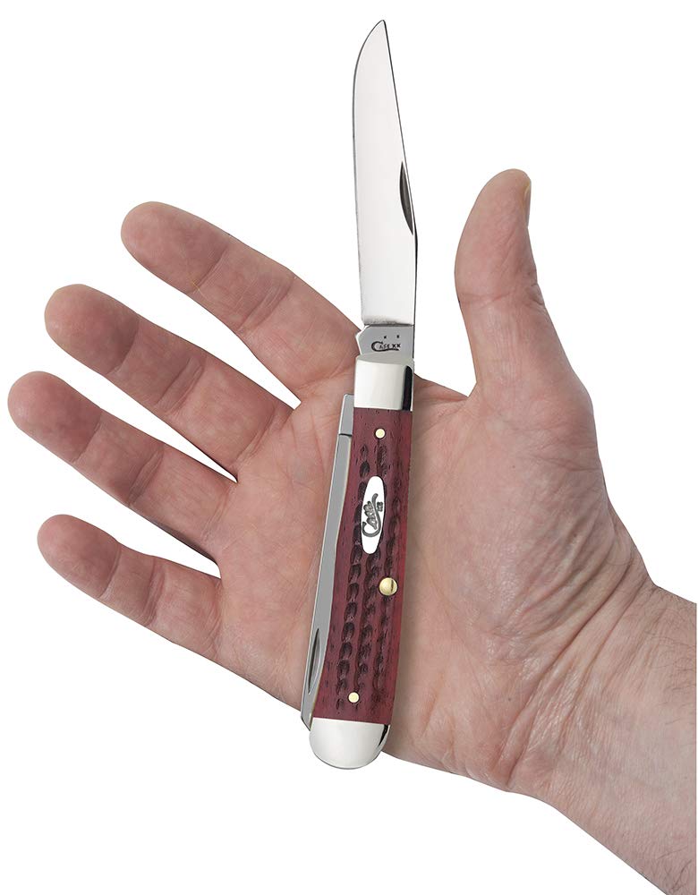 Case WR XX Pocket Knife Pocket Worn Old Red Bone Trapper Item #783 - (6254 SS) - Length Closed: 4 1/8 Inches Pocket Worn Red Bone