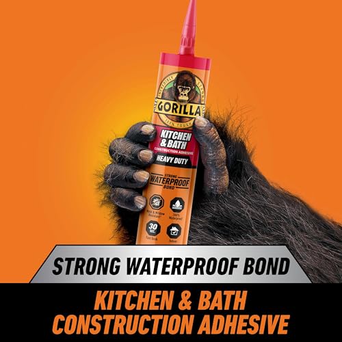Gorilla Kitchen & Bath Construction Adhesive, White, 9 fl. oz. Cartridge Kitchen & Bath White