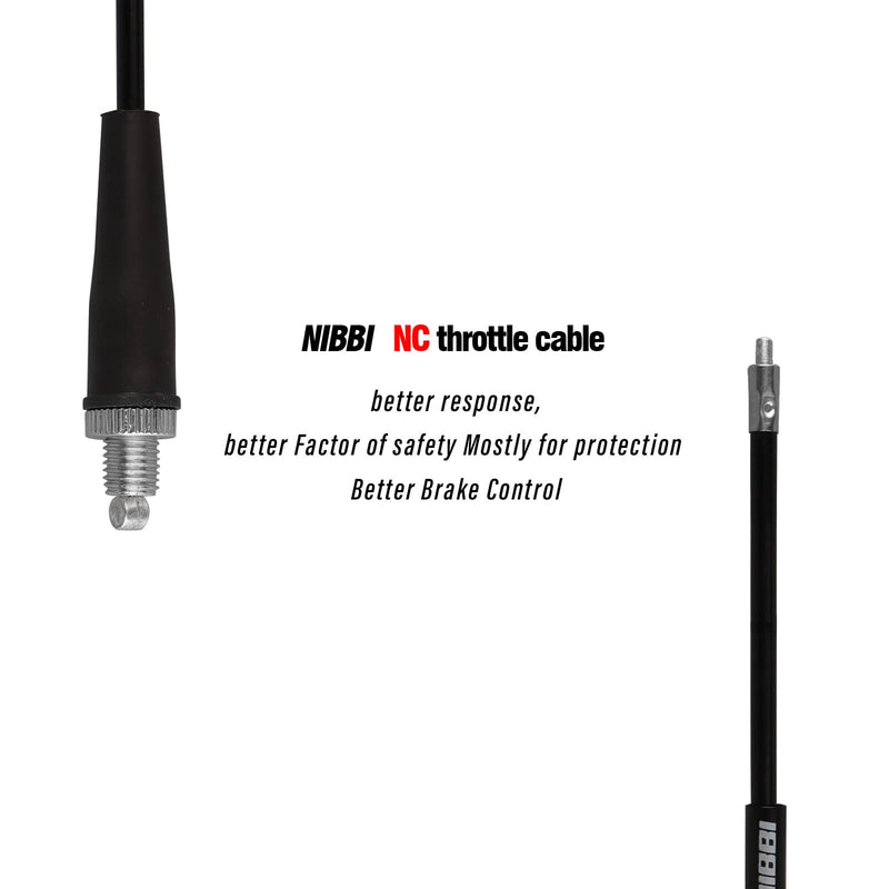 NIBBI Throttle Cable 40.3“, Universal Replacement Motorcycle 102.5cm Adjustable Throttle Cable, For Dirt Bike Pit Bike YAMAHA Kawasaki Honda Apollo Motocross NC-Throttle Cable-Black