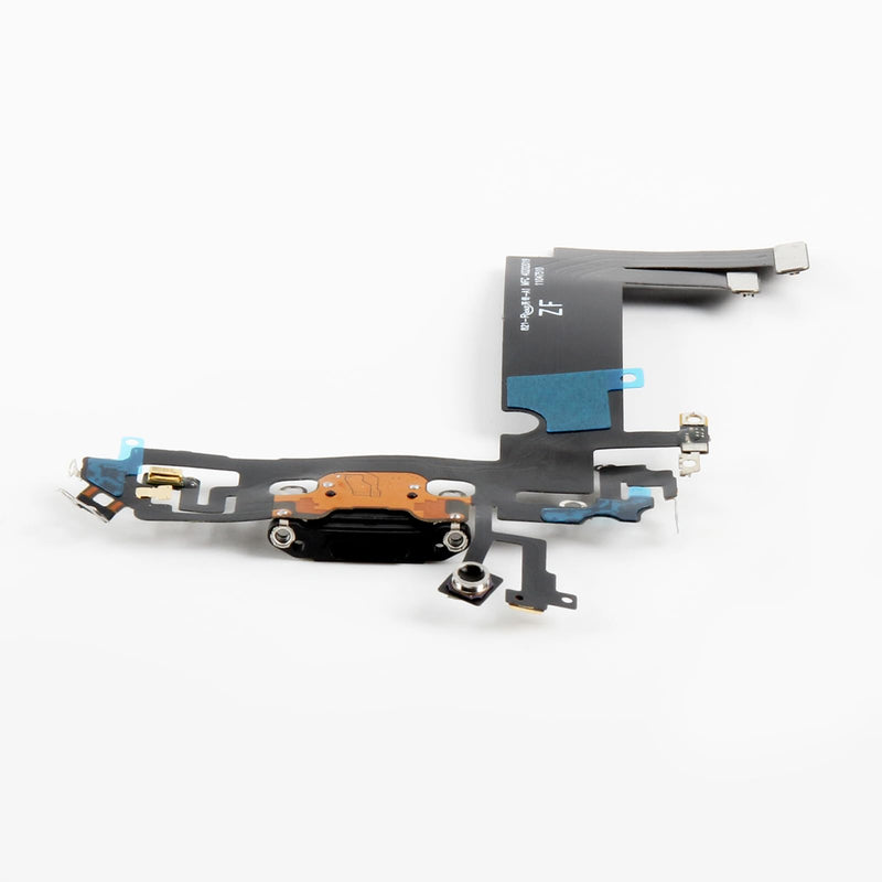 for iPhone 12 mini Lightning Charging Port Replacement Black Dock Connector Flex Cable Assembly with Waterproof Tape & Tool Kit A2176 A2398 A2400 A2399 (Black)