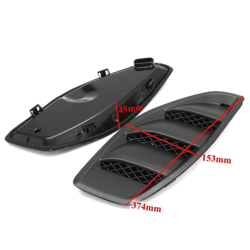Hood Vent Cover ABS Plastic Fit for Jeep JK Wrangler 2007-2017 JK Part # 68185319AB 68185319AA 68185318AB 68185318AA, Louvers Engine Inlet Vents, 1 Set of 2 Exterior Accessories, Black