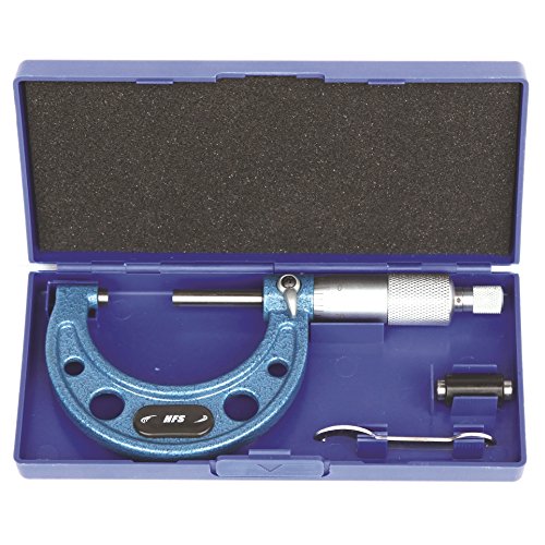 HFS(R) Outside Micrometer with 0.0001" Accuracy, Carbide Anvil and Laser-Etched Scale (1-2"x0.0001", Classic Ratchet) 1-2"x0.0001"