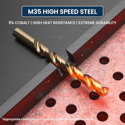 LU&MN M35 Jobber Drill Bits, 3/8", 10 Pcs 3/8 in