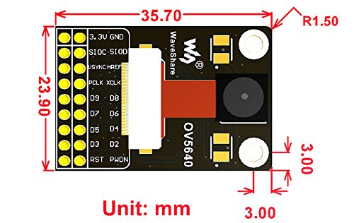 Waveshare OV5640 Camera Board (A) 5 Megapixel 2592x1944 Image Sensor Module High Sensitivity Low Crosstalk Low Noise