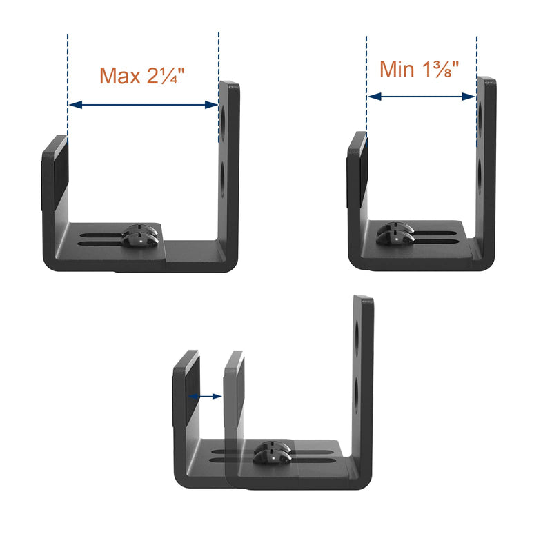 EaseLife Sliding Barn Door Bottom Floor Guide,U Shape,Flexible Adjustable Fit Distance,Flush Flat Bottom Design,Wall Mount System,for Door & Cabinet,Black,4 Pack 4 Pieces Black