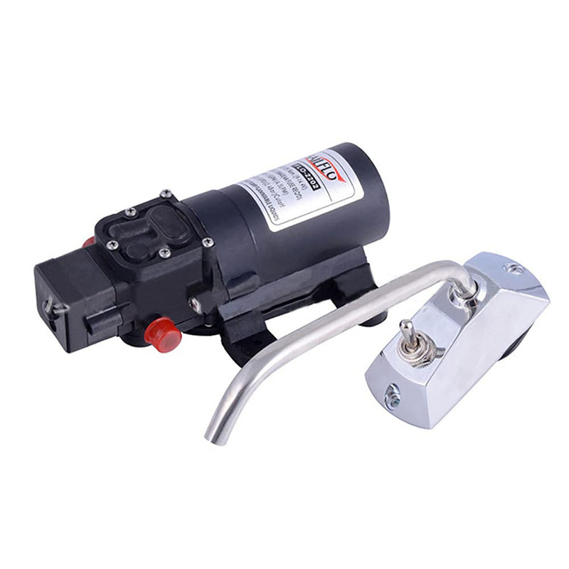 12V Pressure Diaphragm Pump with 360° Spin Faucet/Tap and Pressure Switch for Boat/Caravan Motorhome,1.1GPM 35 PSI On Demand Water Pump 35 PSI with faucet