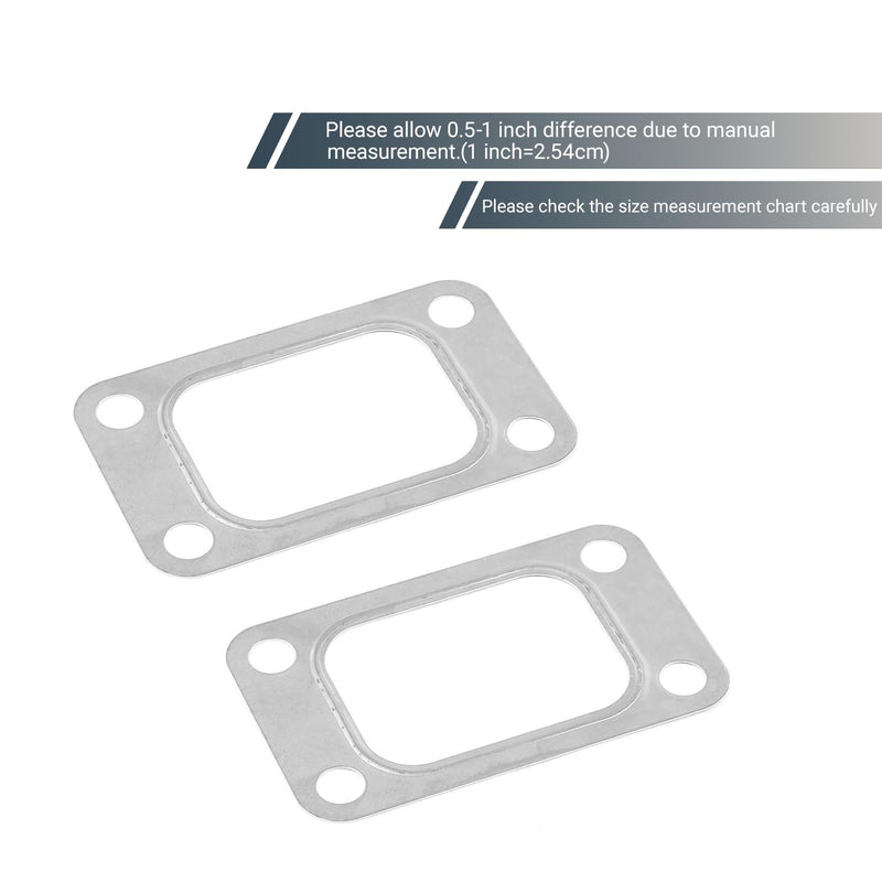 2 PCS T3 Turbine Flange Gasket, Stainless Steel 4-Hole Washer, Turbocharger Intake Manifold Flange Gasket, Universal for T3 T34 T35 T38 GT35 GT35R