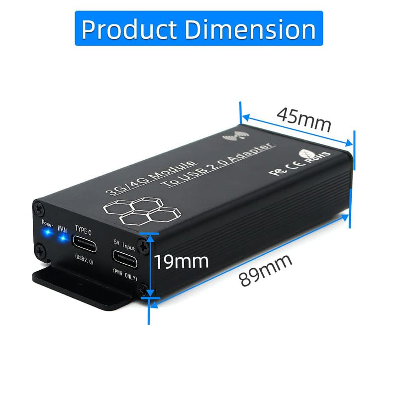SUPERPLUS NGFF(M.2) to USB 2.0(Type C) Adapter with SIM Card Slot and Auxiliary Power Interface for WWAN/LTE Module