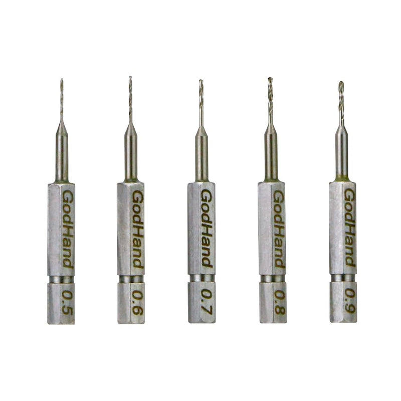 GodHand Quick Drill Bit Set of 5 (A) GH-DBQ-5A for Plastic Models Quick Drill Bit Set of 5 (A) 0.2 inches