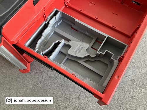 Jonah Pope Design 3d Printed Insert Designed for Milwaukee Packout Tool Box Drawer and M18 Drill and Impact Gen4 (Insert Only) (Black, Left) Black