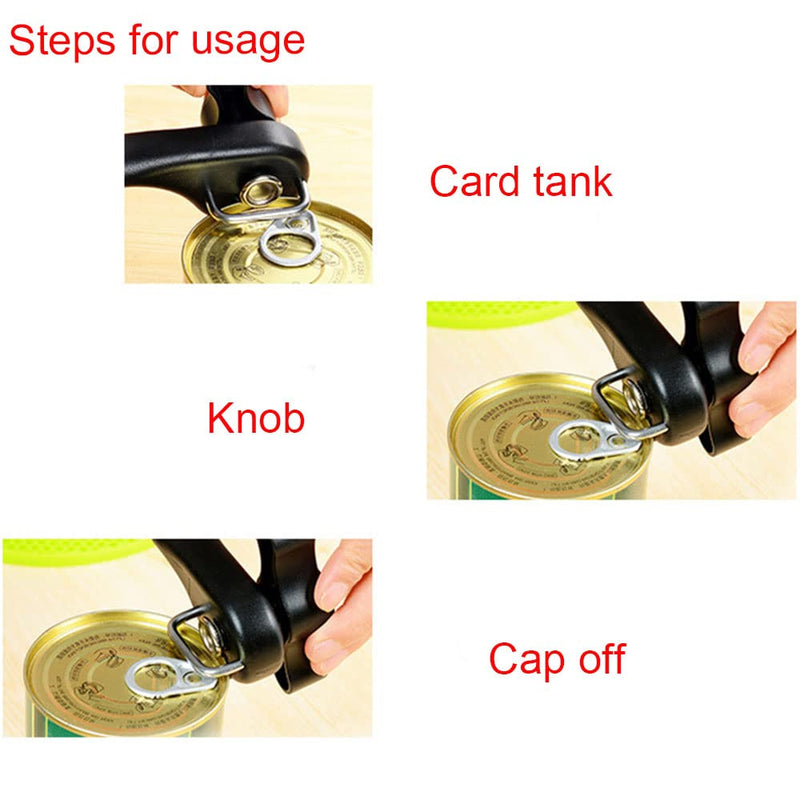Can Opener Manual,Safe Cut Manual Can Opener, Side-Cut Safety Can Opener Smooth Edge,Stainless Steel Can Openers by Heavy Duty (2pcs) 2pcs