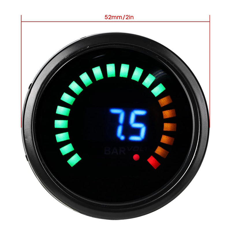 2in Vacuum Gauge Meter LED Scale Digital Display Automotive Digital Vacuum Gauge 12V Universal Auto Car Vacuum Gauge Meter Kit Car Vacuum Gauge Set Automotive Vacuum Meter