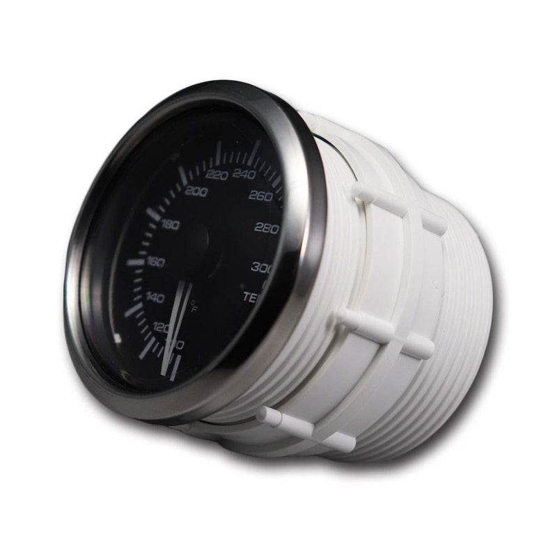MOTOR METER RACING MGS Series 52mm 2-1/16" Electrical Oil Temperature Gauge 100~300 °F Black Dial White & Amber LED Backlit Waterproof