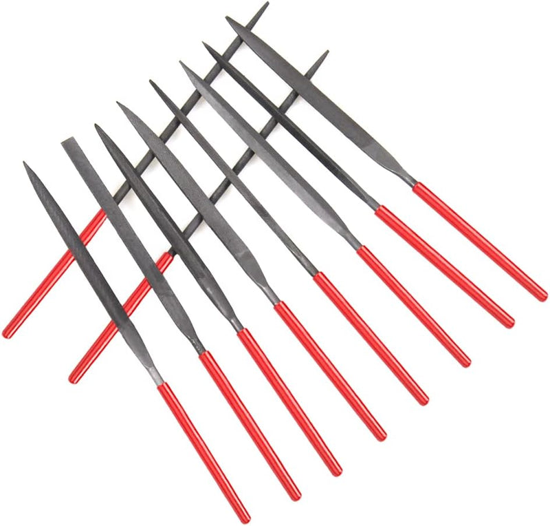 YOCAMIRAGA | 10pcs needle metal files set with synthetic leather case, small steel files with shaped round, half round, triangle, flat, square. Tool for wood, metal, plastic and jewelry precision work