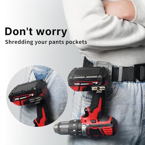 MELOTOUGH Tape Measure Holder, Drill Holder for Tool Belt,Drill Holder,Measuring Tape Holder Fits 1.75"/2" Belt,Sliver 2