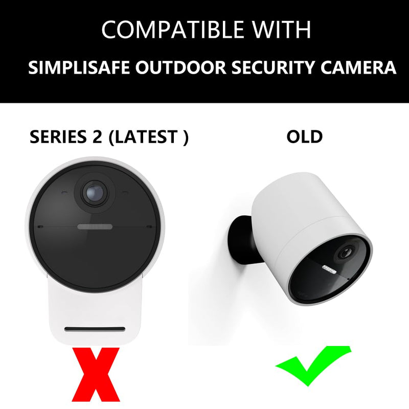 Teccle Metal Wall Mount for SimpliSafe Outdoor Camera, Anti-Drop, 360 Degree Adjustment Swivel Mount Bracket (Camera Not Included) (2 Pack) Pack of 2 (not included Camera)