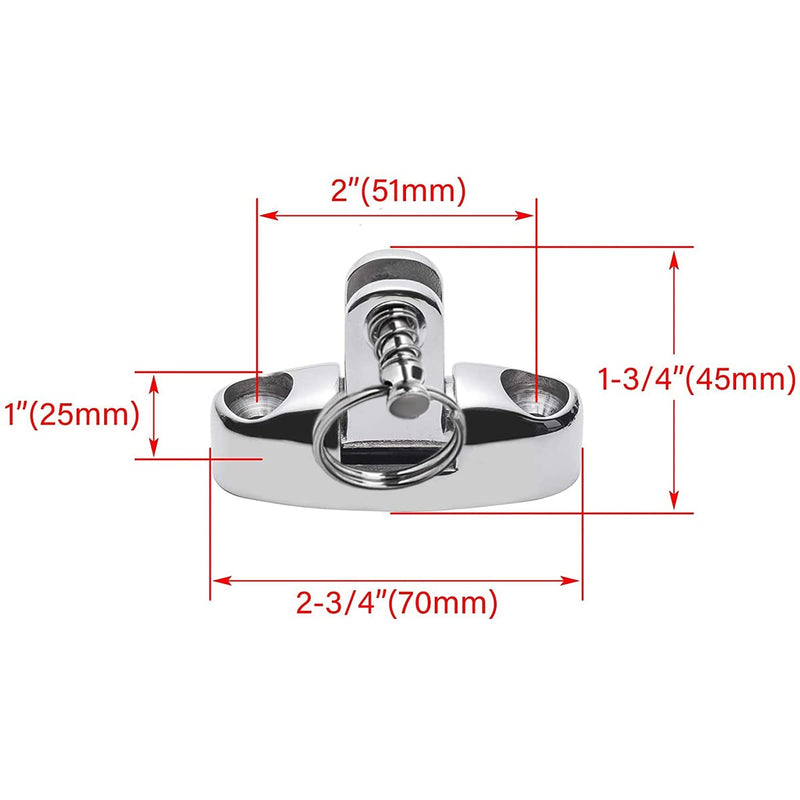 Bimini Top Deck Hinge Swivel Mount 316 Stainless Steel Swivel Side Mount Hinge,Boat Bimini Top Fitting Hardware Side Mount,Boat Top Hinges Bimini Mounts with Removable Pin