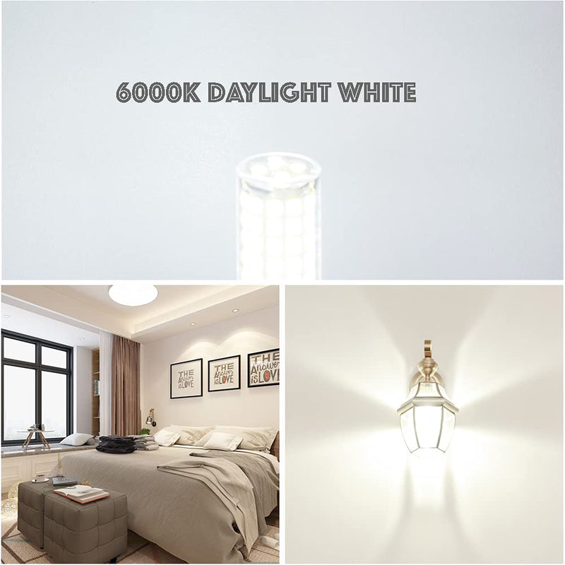 G9 LED Bulb 7W, 60W G9 Halogen Bulb Equivalent, 650LM, AC 100V-240V, Daylight White 6000K, Non-Dimmable G9 Bulbs for Home Lighting, 12-Pack 7w 6000k Daylight White