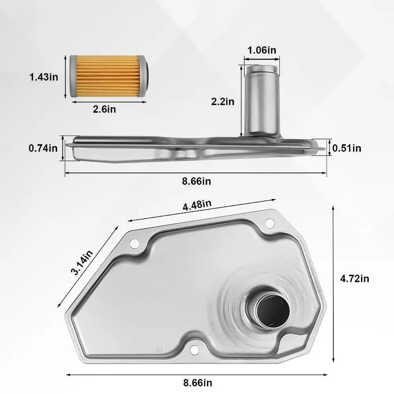 Transmission Filter Oil Pan Gasket Kit Fits for Nissan, 2014-2019 Versa Note; 2012-2019 Versa; 2013-2019 Sentra, Replaces 31728-3JX0A, 31728-3JX0B, 31728-04X0B, 2824A021
