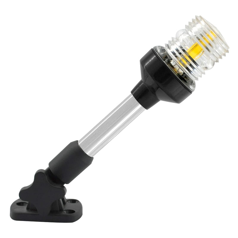 ISURE MARINE 9" LED Fold Down Boat Stern Light 3 Nautical Mile Navigation Anchor Lights White All Round 360° for Pontoon and Fishing Boats 9 inch