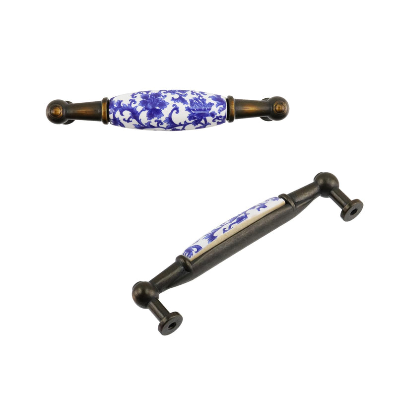 Mcredy Cabinet Pulls Ceramic Porcelain T Dresser Drawer Pull Handles with Screws for Wardrobe Closet Kitchen Hardware, 4 Packs Type-3