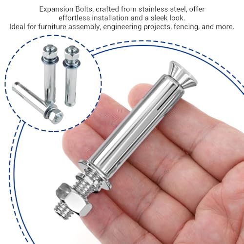 4Pcs 304 Stainless Steel M12 x 70mm Expansion Bolts Hex Anchors M12*70