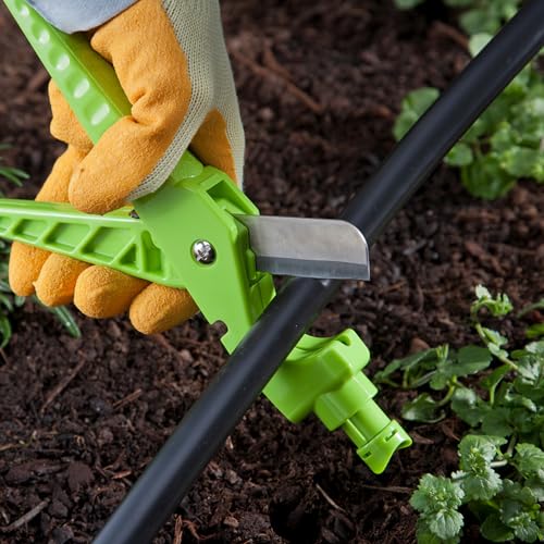 Raindrip 63500UB, 4-in-1 Cut N' Punch Tool, For Drip Irrigation Supply Tubing and Drip Systems, Multi-Functional Irrigation Accessory Tool, Green