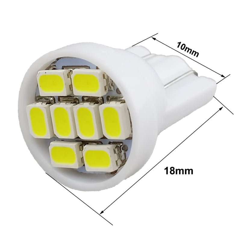T10 194 168 Dash Instrument White LED Light Bulbs Bright Panel Gauge Cluster Dashboard LED Light Bulbs 10Pcs/Set (White)