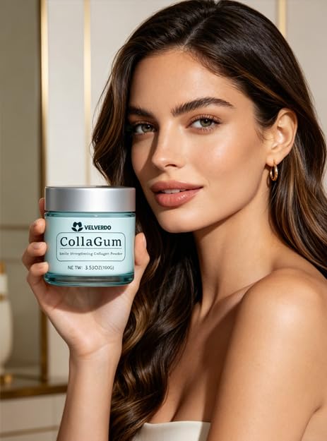 Velverdo Collagen Tooth Powder, Collagen Tooth - Hydroxyapatite Toothpaste Powder, Strengthens Enamel & Gums, Natural Oral Care Formula (1pc) 1pc