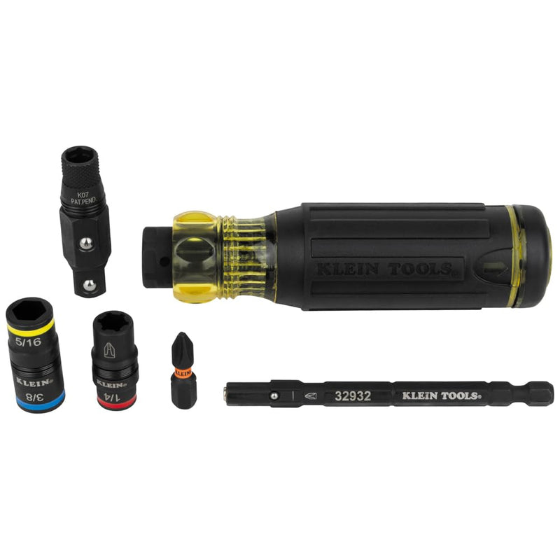  [AUSTRALIA] - Klein Tools 32517HD KNECT 17-in-1 Impact-Rated Hybrid Screwdriver/Nut Driver, Magnetic, Flip Socket, 11 Bits, 3 Nut Drivers, Bit Holder, Square Adapter