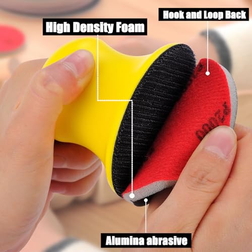 MAXMAN 24Pcs Sanding Sponge Set, 3" Foam Sanding Pads, 180-3000G Assortment 180-3000 Grit
