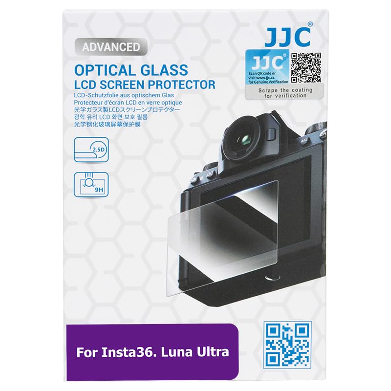 JJC 2Pcs Lens Screen Protector for Insta360 Luna Ultra,9H Hardness | HD Tempered Glass,High Light-Transmittance,Ultra-Thin 0.3mm 9H Hardness 2.5D Anti-Scrach Anti-Bubble Anti-Fingerprint