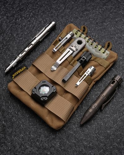 VIPERADE VE4 Tool Pouch, Nylon Pocket Organizer with 2 Pockets and 4 Small Tool Storage EDC Gears, Best Gift to Keep Organized, Hold Your Flashlight/Pocket Knife, Tactical Pen, Notebook Black Camo