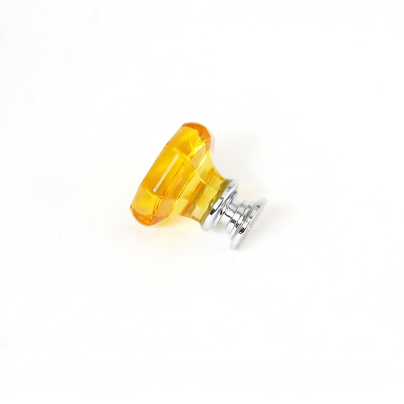 Dixiao 16 Pcs Gold Yellow Crystal Cabinet Knobs, Glass Furniture DoorKnobs, Crystal Cupboard Handles, Decorative Hardware Glass Dresser Drawer Pulls Golden Yellow