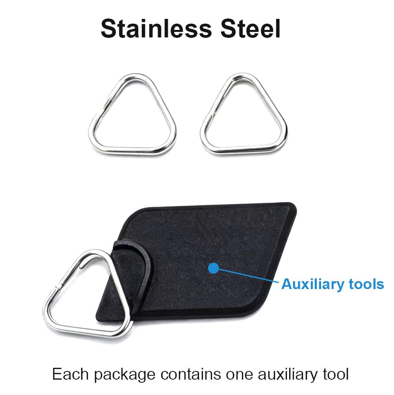 4pcs Stainless Steel Triangle Split Ring for Camera Strap, Split Hook for Belt Hook Lanyard Camera Shoulder Strap