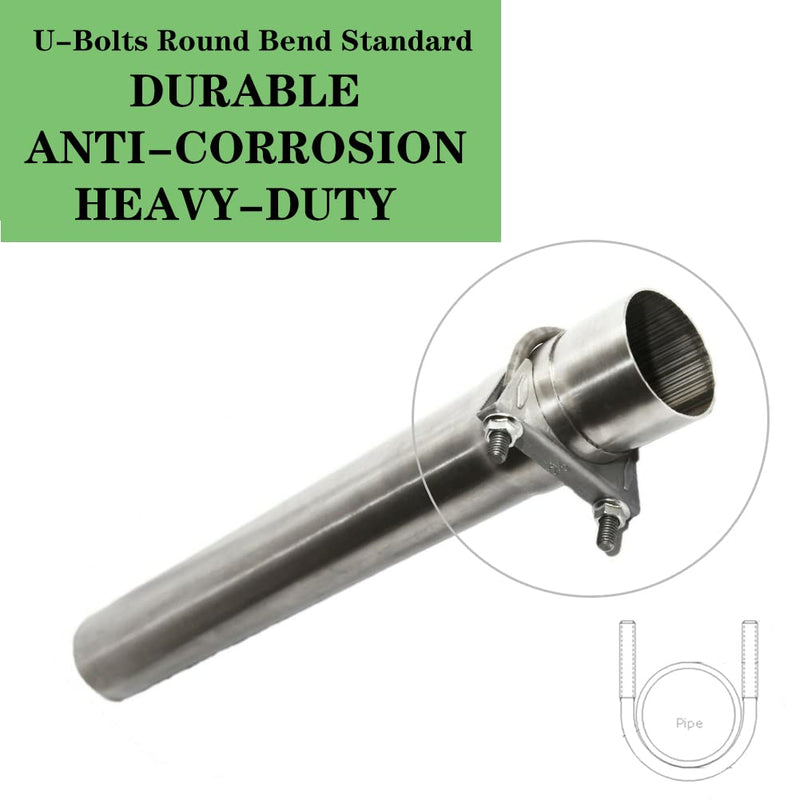 Heavy Duty 2.5 Inch Muffer Clamps Exhaust 2 1/2" Stainless Steel U Bolt Clamp on Tip Pipes Connection 2 1/2 Inch