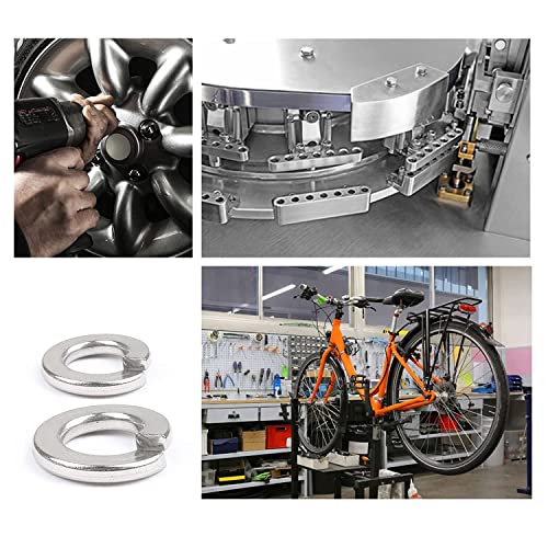 M6 304 Stainless Steel Flat Washer and Split Spring Lock Washer Assortment Set, 100Sets /Pack (M6)