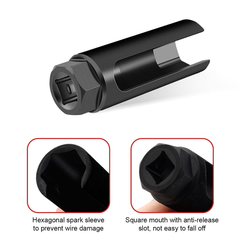 Car Oxygen Sensor Socket with Side Wire Cutout, 1/2" Drive by 7/8" 6-Point Fit All Vehicles O2 Removal and Installation, Car Accessories (9mm) 9mm