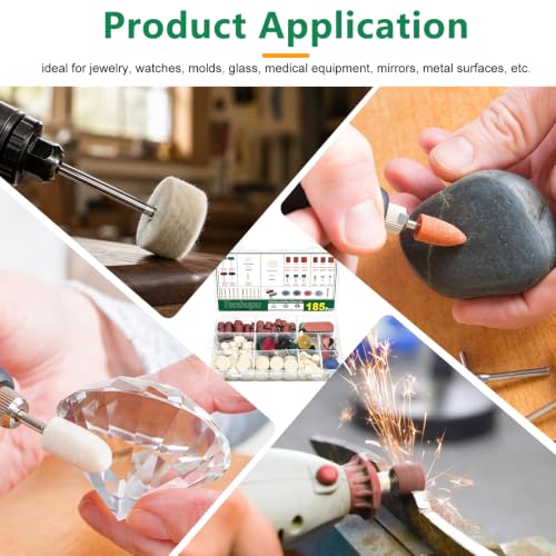 185PCS Dremel Polishing Kit-Buffing & Rotary Tool Accessories Metal 10 Styles-185pcs